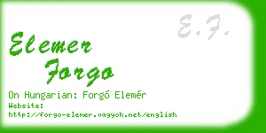 elemer forgo business card